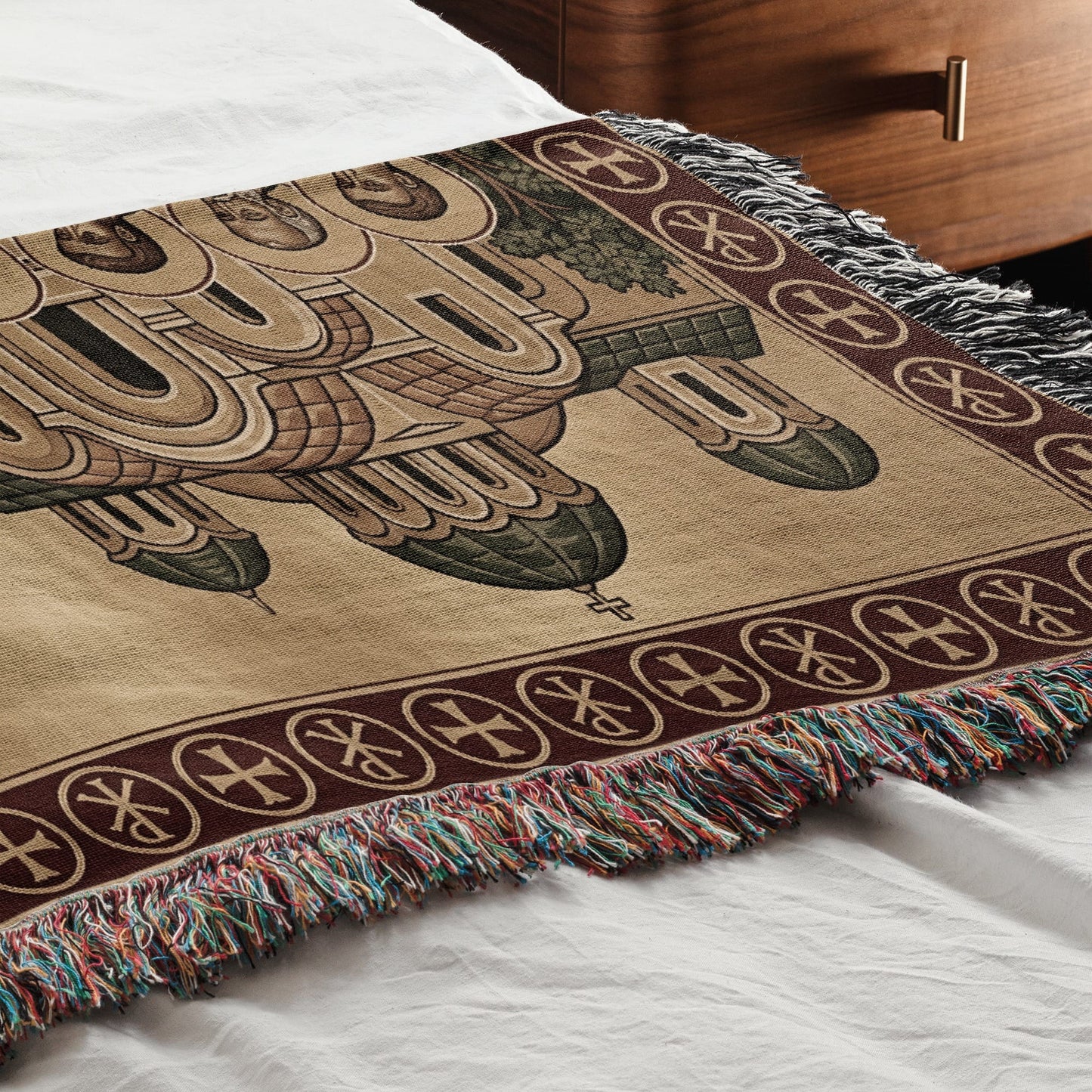 MyDesigns Gold Communion of Apostles Horizontal Tapestry - Byzantine Icon jacquard woven blanket