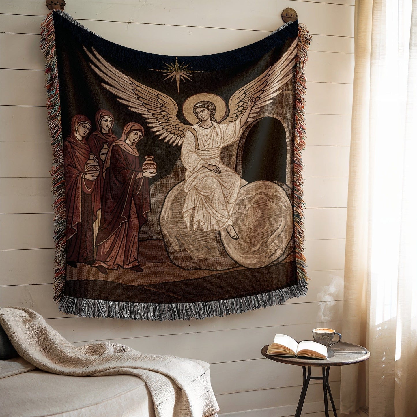 Beautiful Angel and Saints Religious Tapestry Art Decor