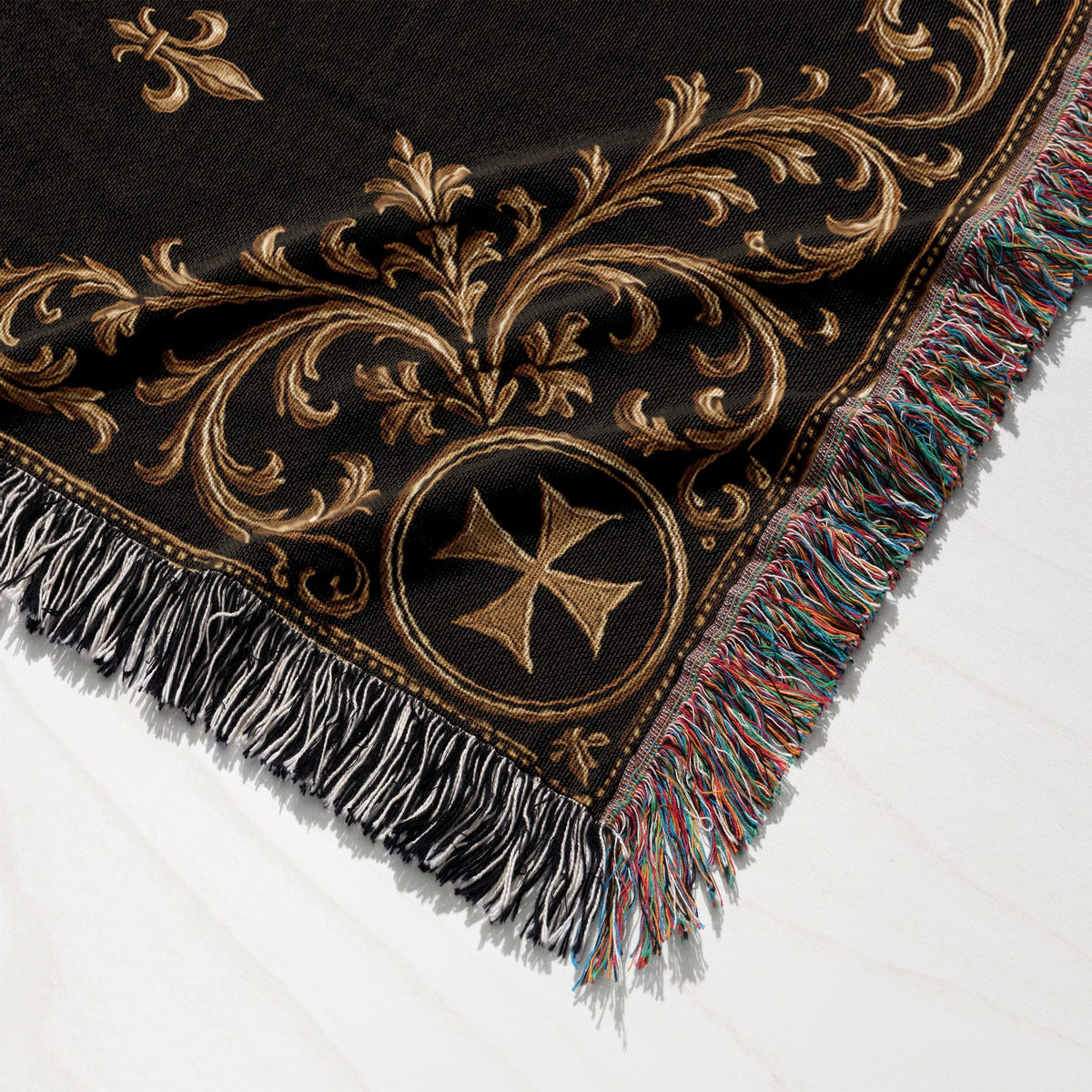 CalmNestStyle Order of Saint John Hospitallers Gold Banner Crest Woven Blanket jacquard woven blanket