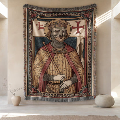 Medieval King Tapestry Wall Art with Intricate Details