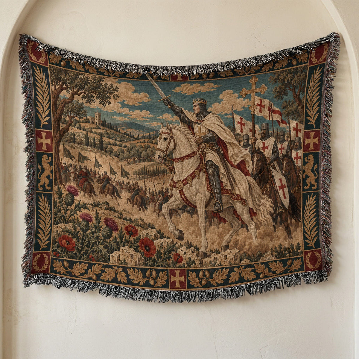 CalmNestStyle Baldwin IV at Montgisard jacquard woven blanket