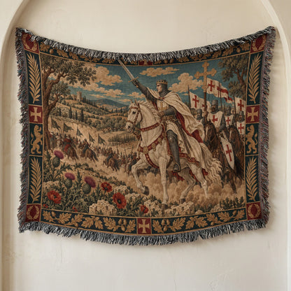 CalmNestStyle Baldwin IV at Montgisard jacquard woven blanket