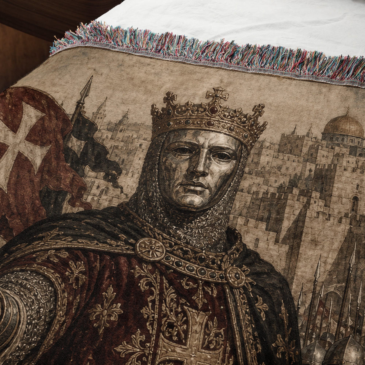 CalmNestStyle Baldwin IV with Templars and Hospitallers jacquard woven blanket