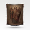Saint Michael the Archangel with Shield and Sword Woven Blanket