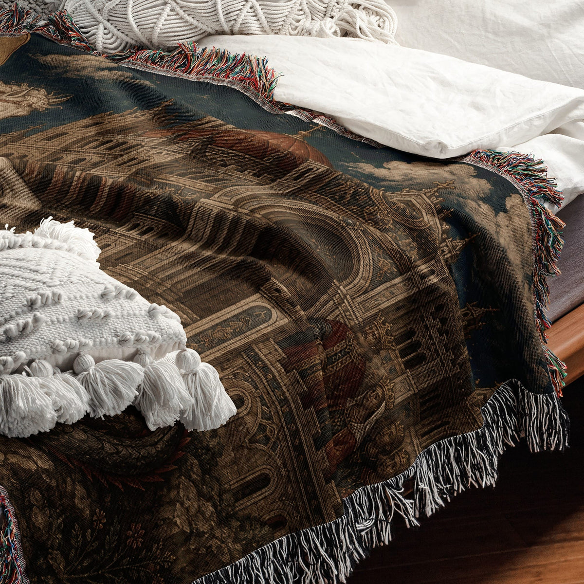 CalmNestStyle Saint George Greek Orthodox Icon jacquard woven blanket