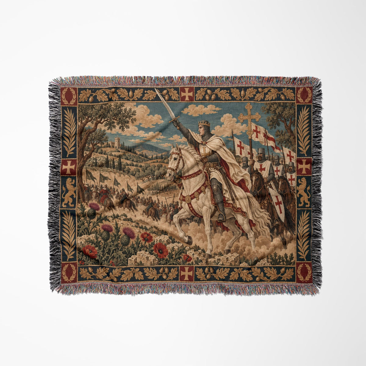 CalmNestStyle Baldwin IV at Montgisard jacquard woven blanket