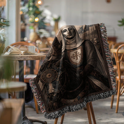 Medieval Knight Artwork on Elegant Throw Blanket