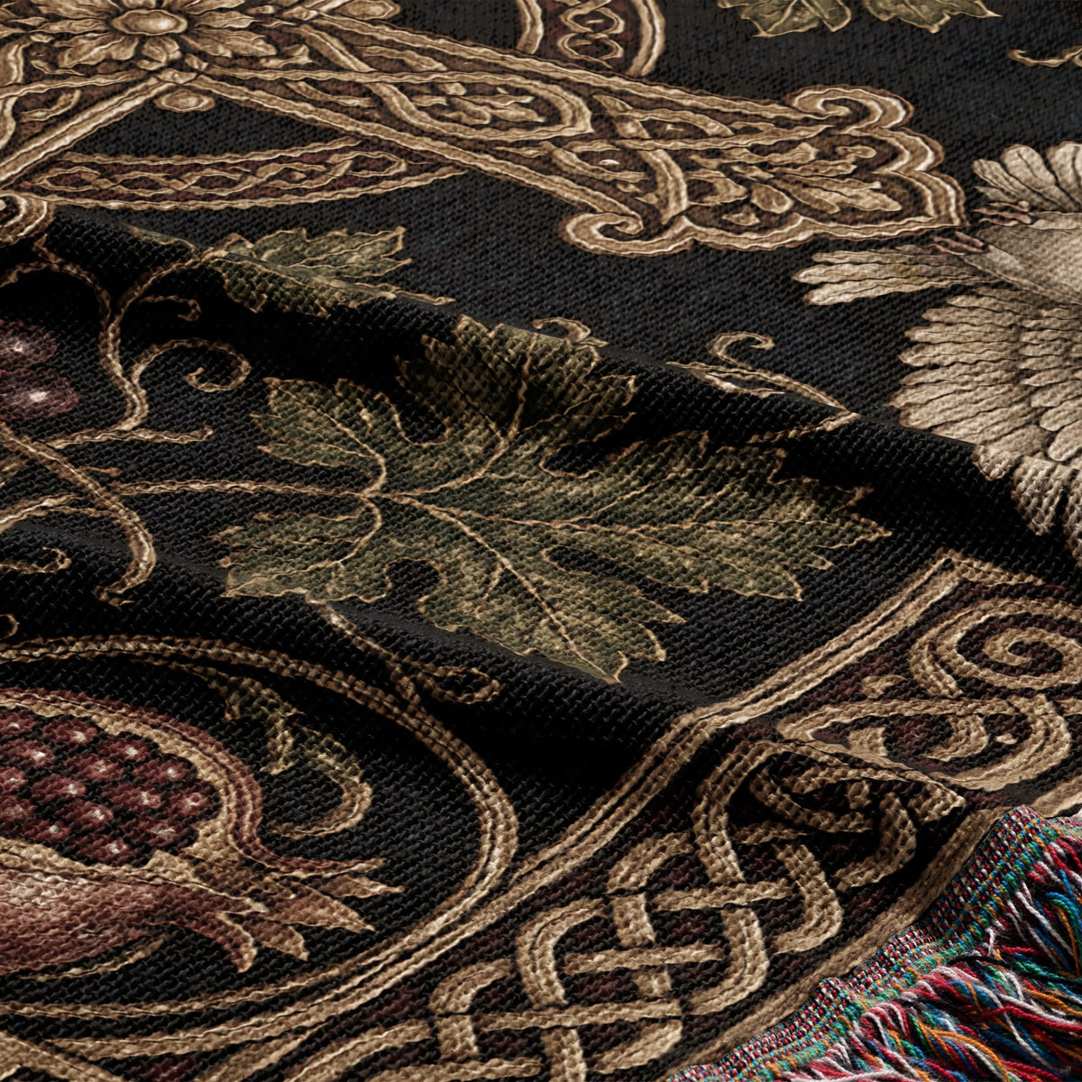 CalmNestStyle Cross of the True Vine jacquard woven blanket