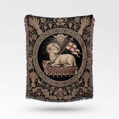 CalmNestStyle Agnus Dei Vintage Woven Blanket jacquard woven blanket