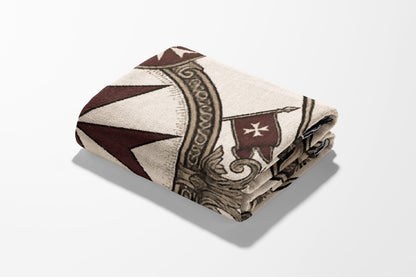 CalmNestStyle Tuitio Fidei Order of Malta Seal Sepia Woven Blanket jacquard woven blanket
