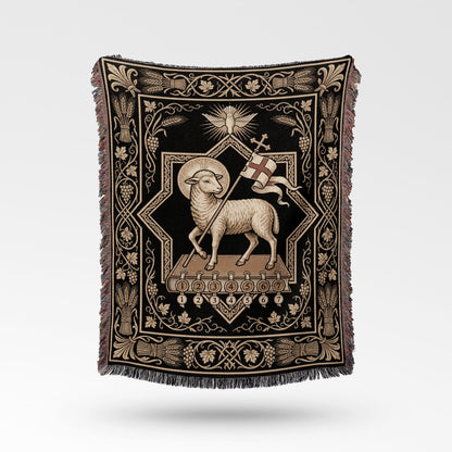 CalmNestStyle Agnus Dei Sacred Art Woven Blanket jacquard woven blanket