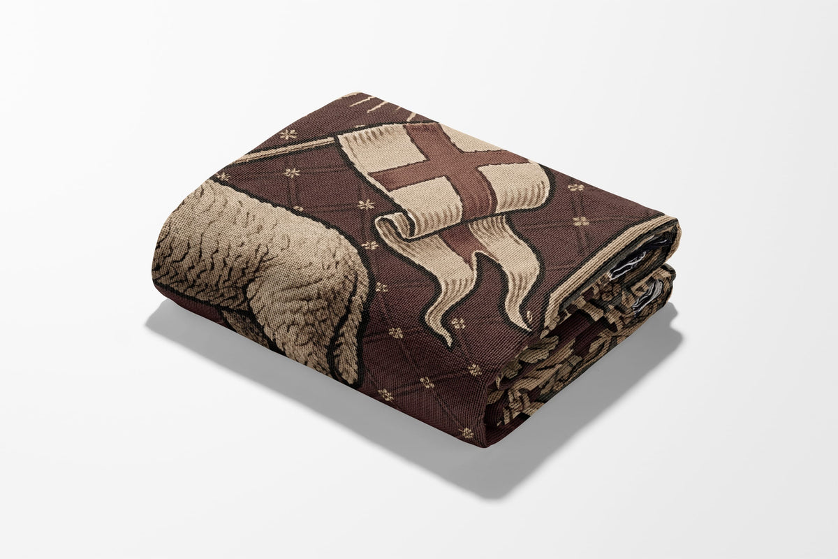 CalmNestStyle Agnus Dei Tapestry Woven Blanket jacquard woven blanket