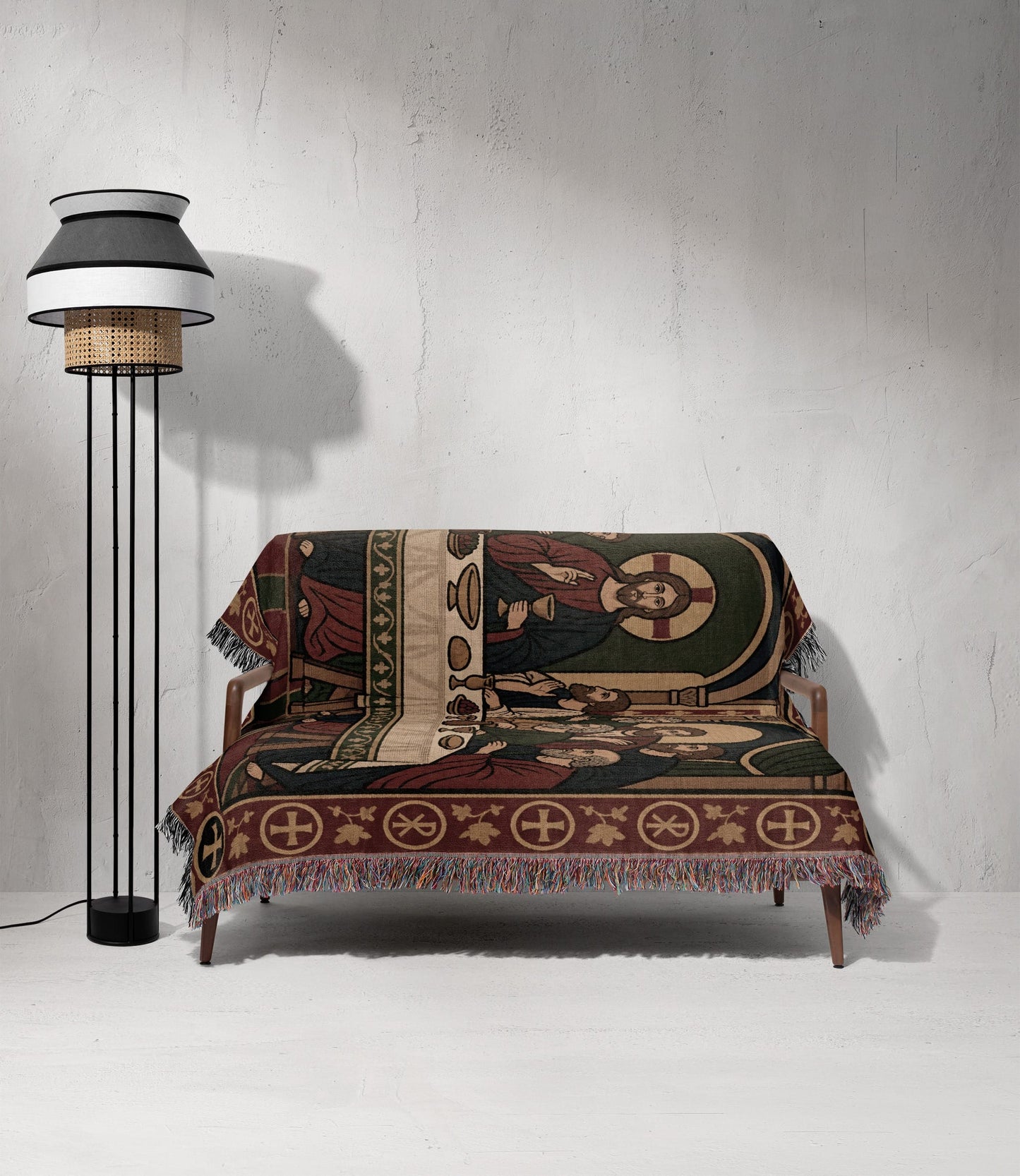 MyDesigns Last Supper Horizontal Tapestry - Byzantine Icon Woven Blanket jacquard woven blanket