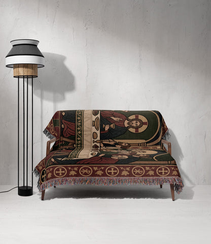 MyDesigns Last Supper Horizontal Tapestry - Byzantine Icon Woven Blanket jacquard woven blanket