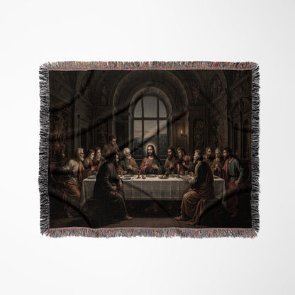 MyDesigns Communion Table Wall Tapestry – Jesus with Twelve Apostles, Woven Cotton Blanket jacquard woven blanket