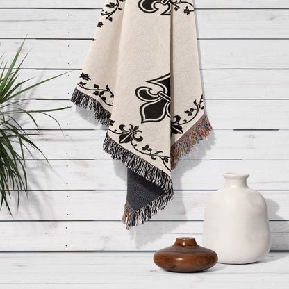 CalmNestStyle Templar Cross Heraldic Woven Blanket jacquard woven blanket