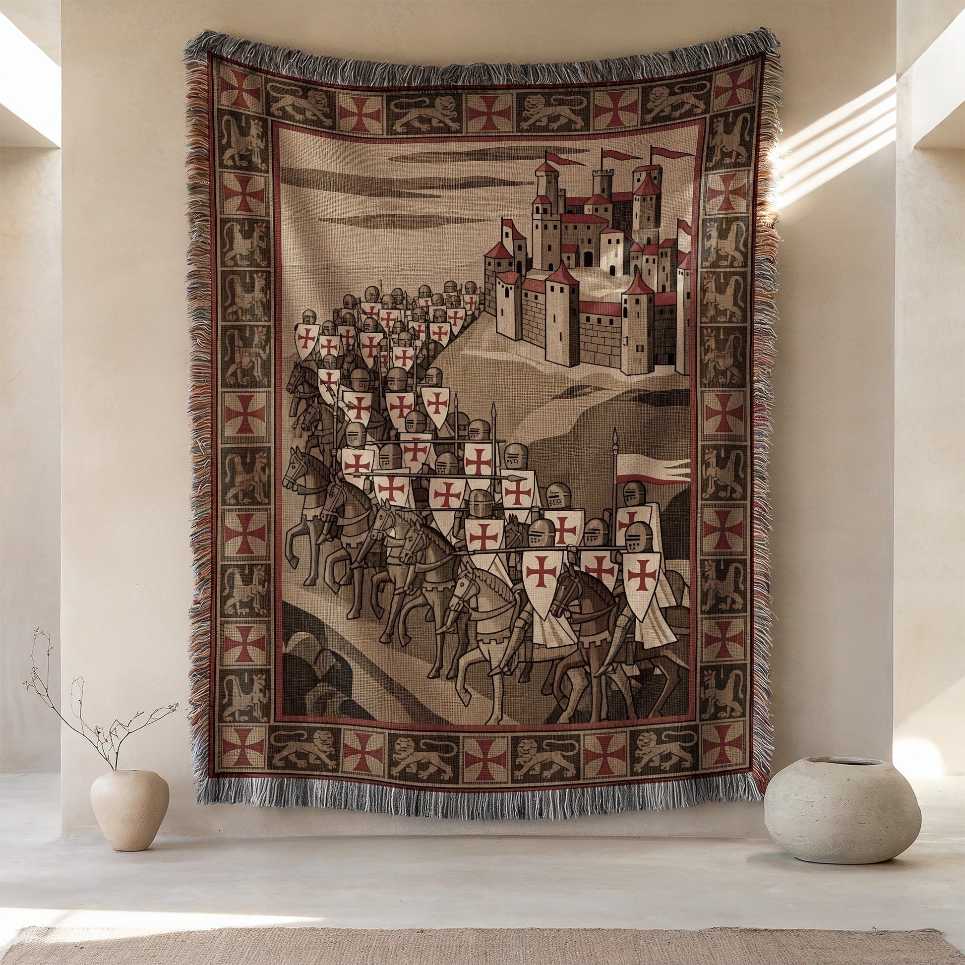 Medieval Knights Marching Tapestry for Your Home Decor