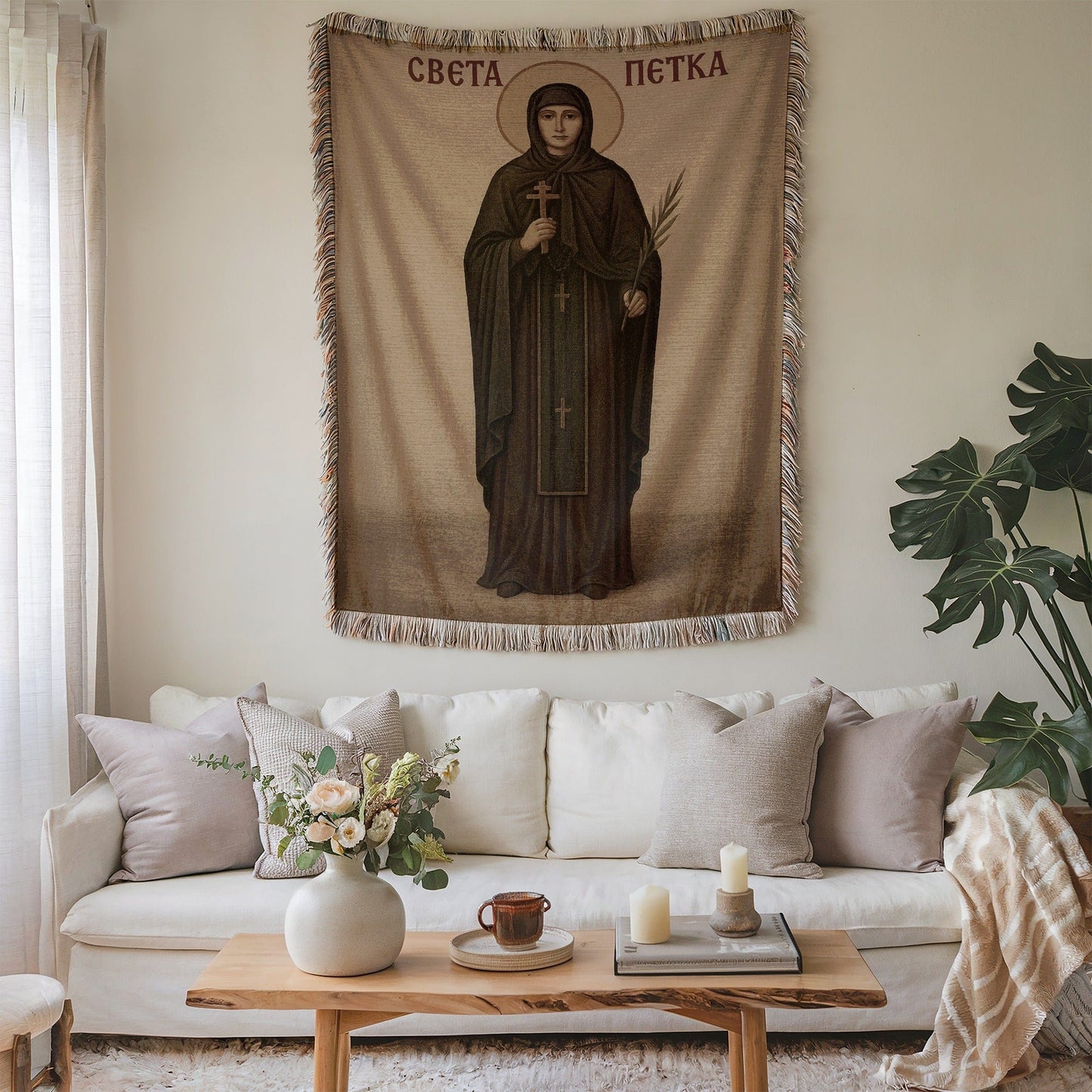 Religious Saint Wall Hanging Tapestry for Home Decor