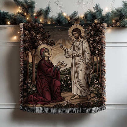 Religious Tapestry with Sacred Imagery Blanket