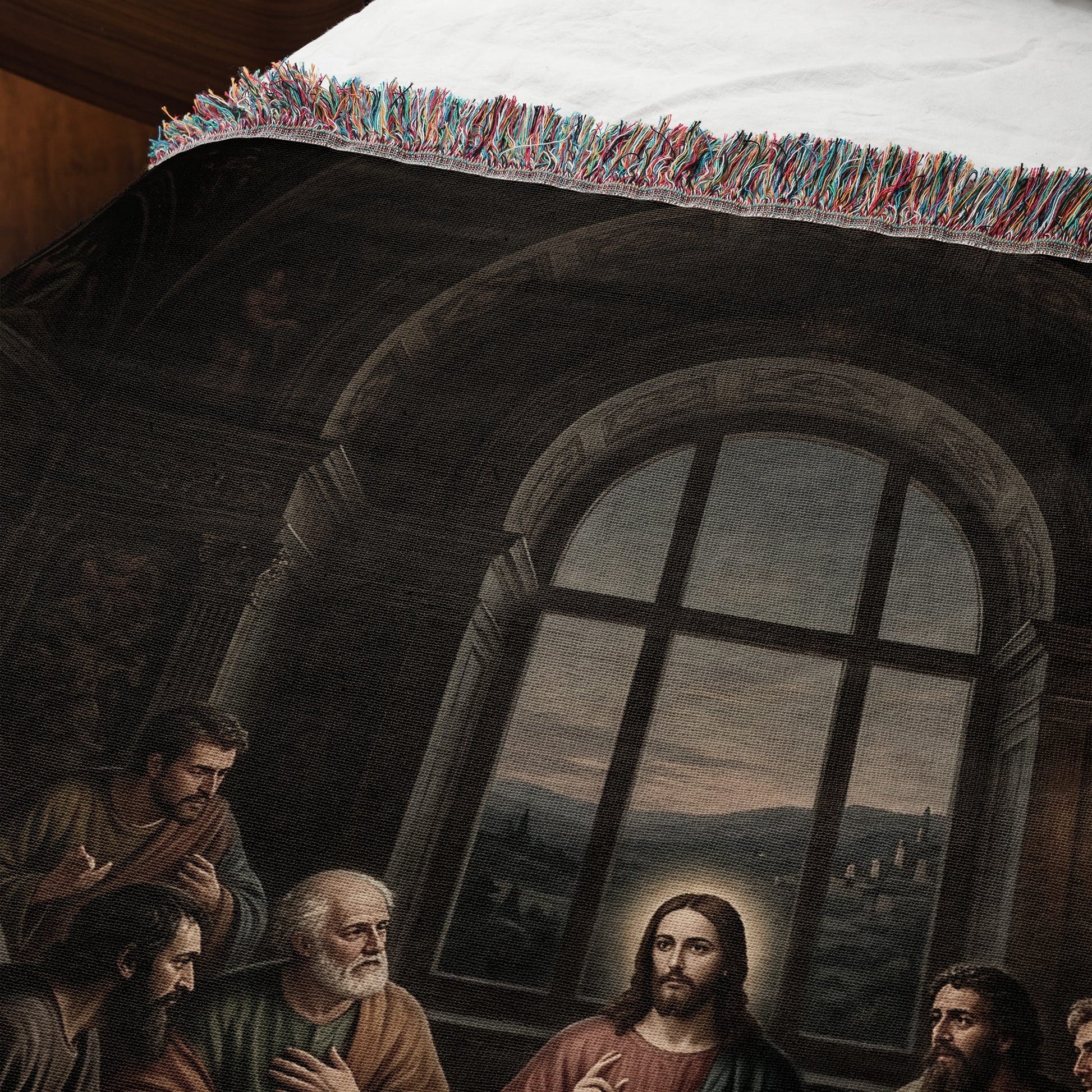 MyDesigns Communion Table Wall Tapestry – Jesus with Twelve Apostles, Woven Cotton Blanket jacquard woven blanket