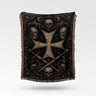 Black Crusader Cross Woven Blanket