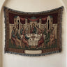 Crimson Gold Mystical Supper Landscape Tapestry - Byzantine Icon