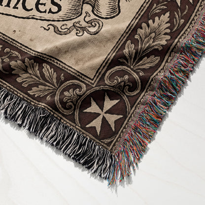 CalmNestStyle Hospitaller Knight II With Banner In Hoc Signo Vinces Woven Blanket jacquard woven blanket