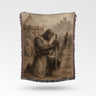 Kneeling Knight Prayer Before Battle Templar Woven Blanket