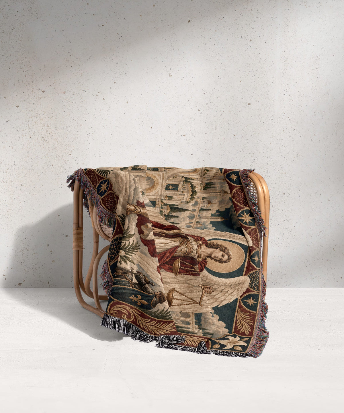 CalmNestStyle Saint Michael the Archangel With Scales jacquard woven blanket