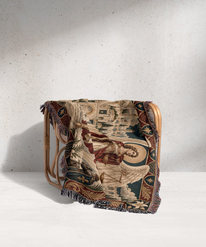 CalmNestStyle Saint Michael the Archangel With Scales jacquard woven blanket