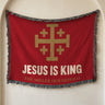 Jesus Is King Jerusalem Cross Woven Blanket