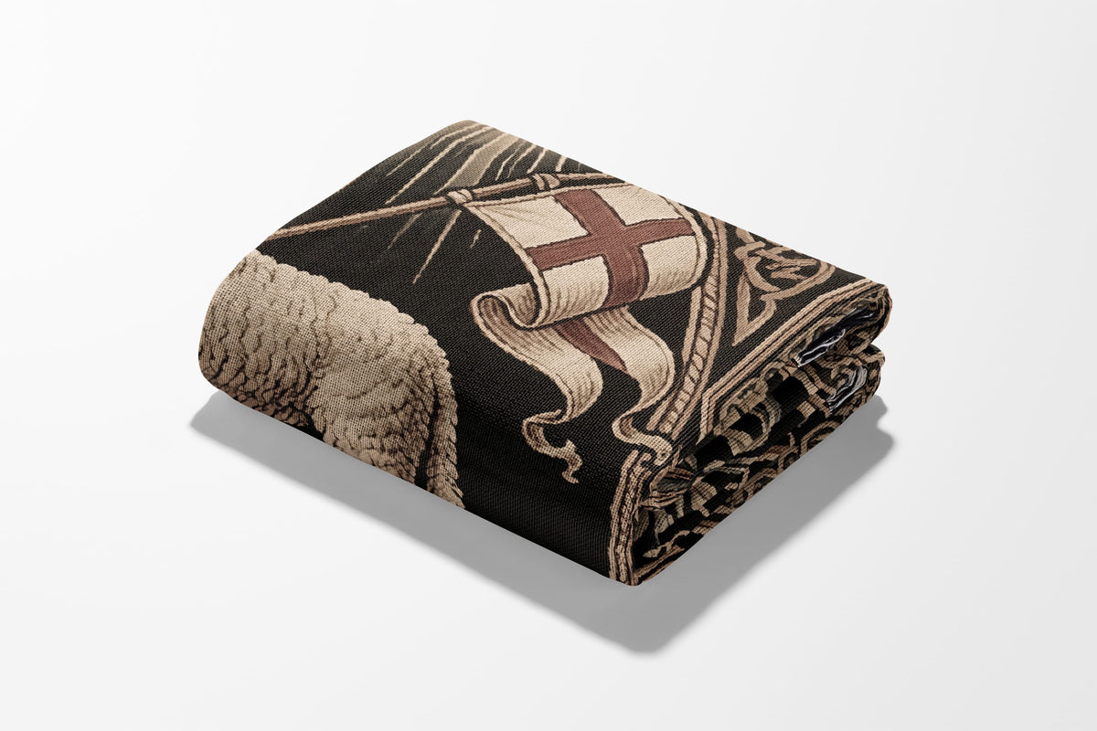 CalmNestStyle Agnus Dei Ornate Woven Blanket jacquard woven blanket