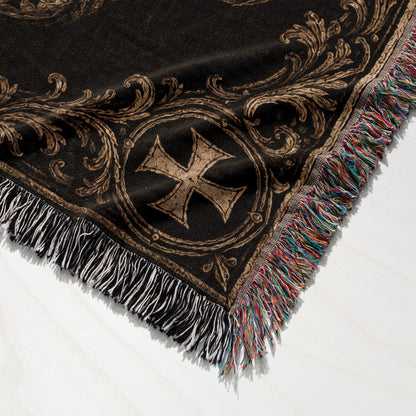 CalmNestStyle The Eight Pointed Cross Knights Under the Cross jacquard woven blanket