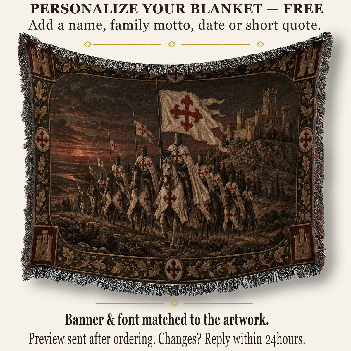 MyDesigns Order of Calatrava I Before the Castle Walls jacquard woven blanket