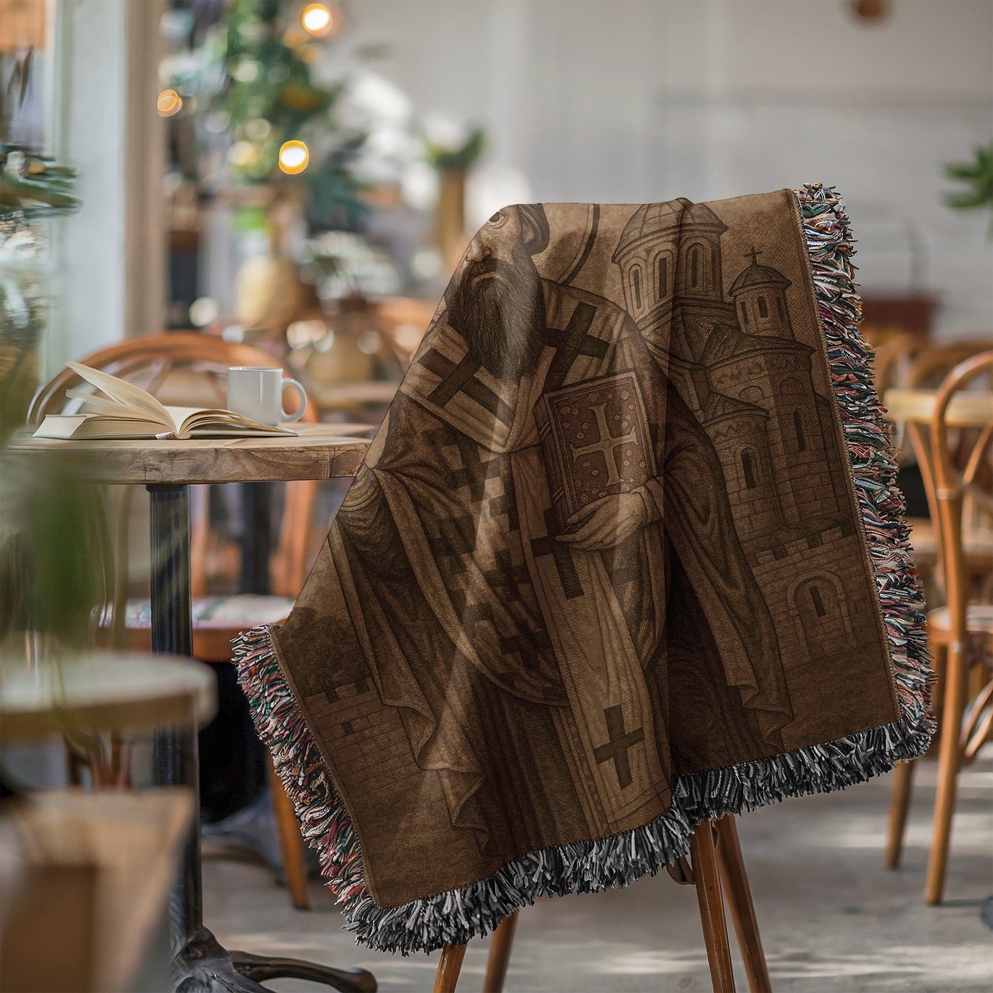 Medieval Knight Tapestry Blanket with Castle Motif