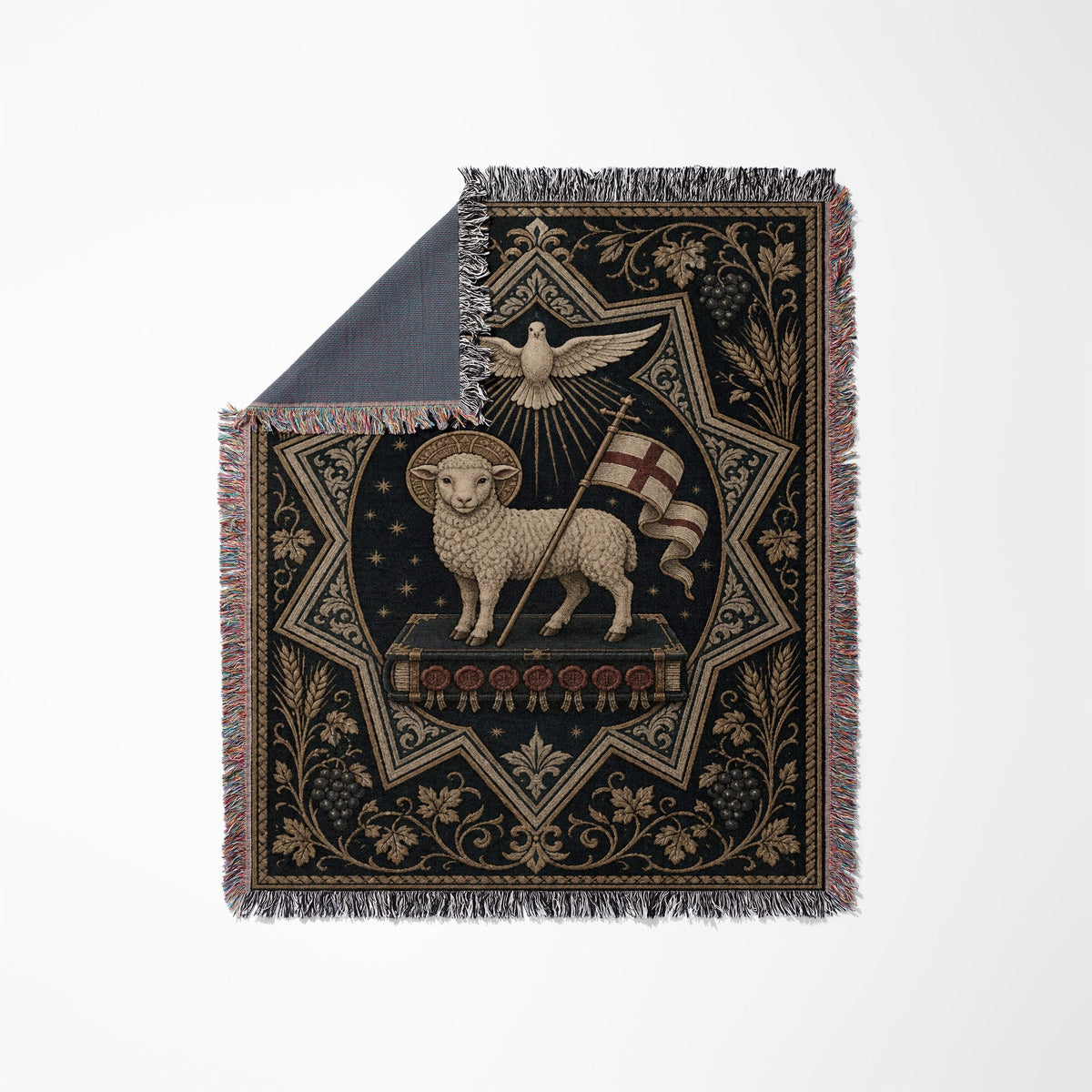 CalmNestStyle Divine Lamb Tapestry Woven Blanket jacquard woven blanket
