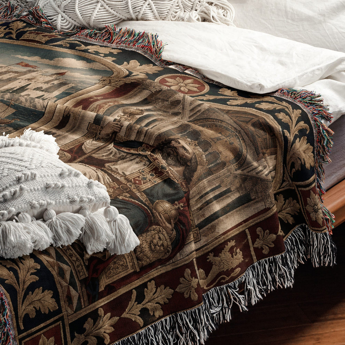 CalmNestStyle Kings of Christendom Triptych jacquard woven blanket