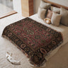 Red Hues With Floral Detailing Textile Persian Rug Woven Blanket