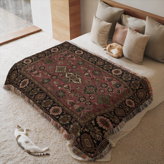 Elegant Floral and Geometric Design Blanket