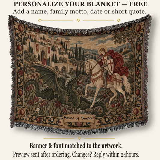 CalmNestStyle Saint George Before the Walled Town jacquard woven blanket
