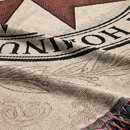 CalmNestStyle Pro Fide Pro Utilitate Hominum Seal Sepia Woven Blanket jacquard woven blanket