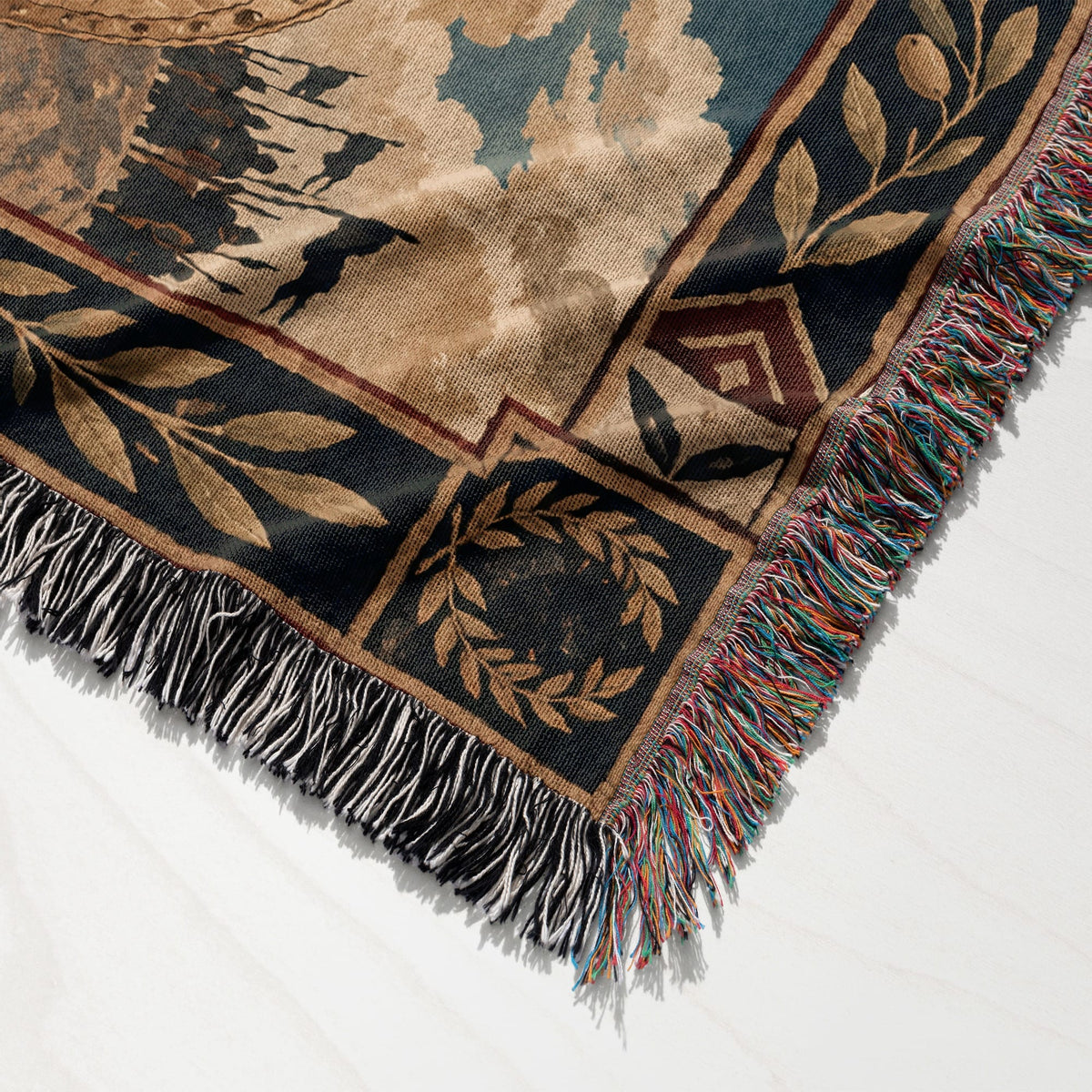 CalmNestStyle David and Goliath Shepherd with Sling jacquard woven blanket
