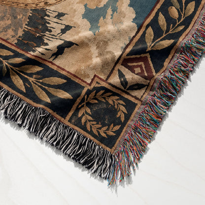CalmNestStyle David and Goliath Shepherd with Sling jacquard woven blanket