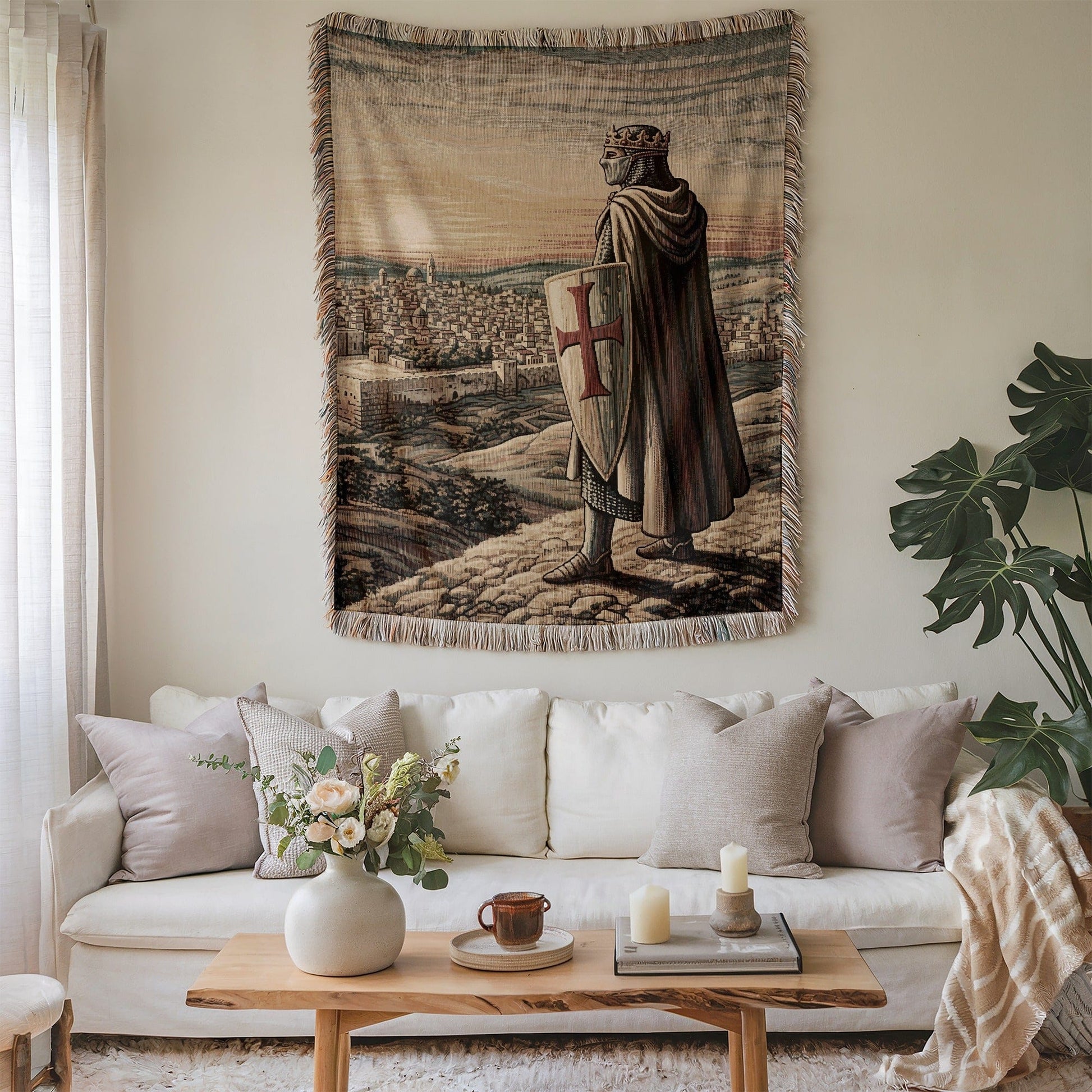 Knight with Shield Tapestry Art Wall Hanging Decor Product