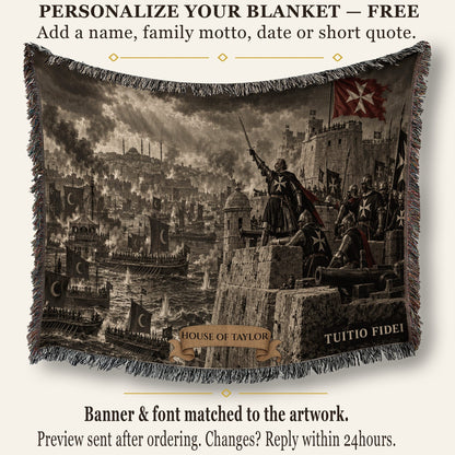 CalmNestStyle Knights of Malta Defending the Bastion Woven Blanket jacquard woven blanket