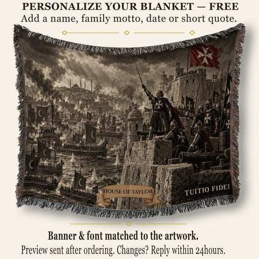 CalmNestStyle Knights of Malta Defending the Bastion Woven Blanket jacquard woven blanket