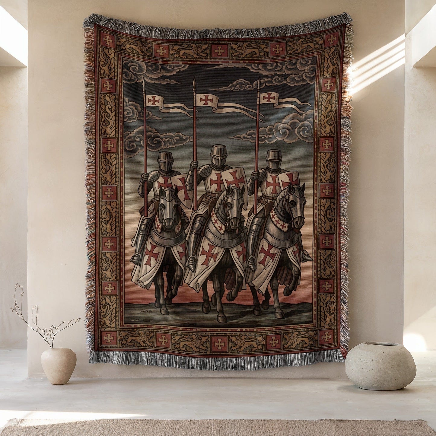 Medieval Knights Tapestry with Detailed Design