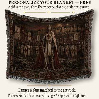 MyDesigns Baldwin IV I The King Before His Army jacquard woven blanket