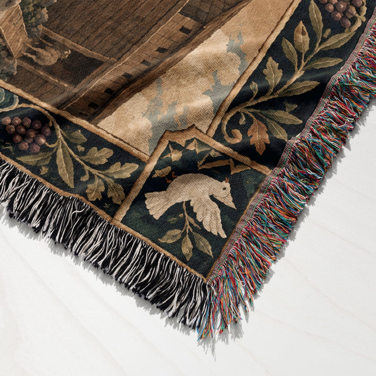 CalmNestStyle Noahs Ark with Rainbow and Dove jacquard woven blanket
