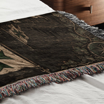 MyDesigns Saint Lazarus Host I Green Maltese Crosses at Dusk jacquard woven blanket